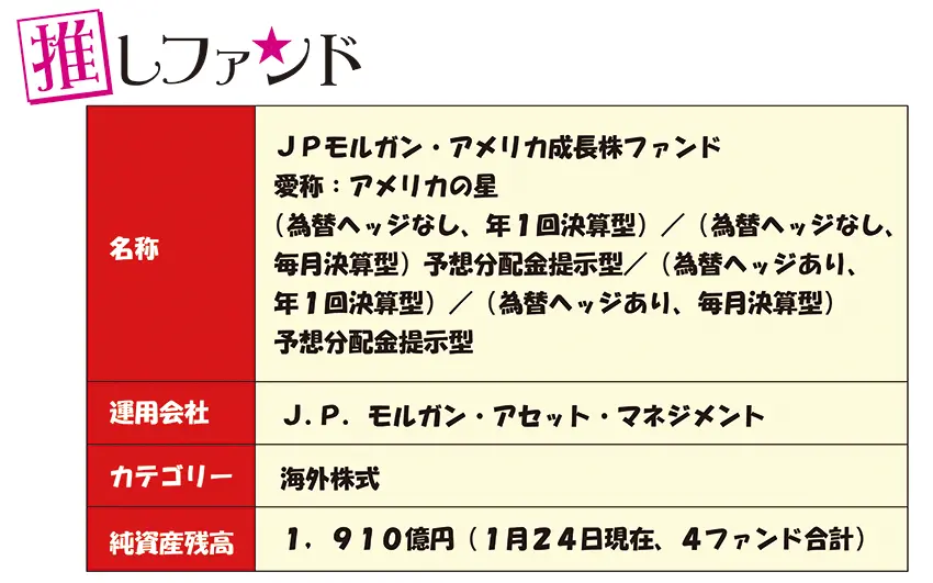 推しファンド　JPモルガン・アメリカ成長株ファンド（愛称：アメリカの星）