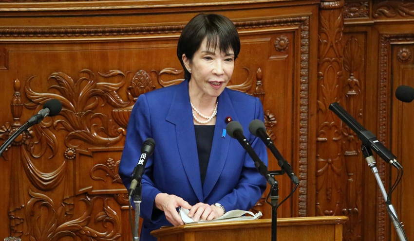 所信表明演説に臨む高市首相（10月24日、衆議院）